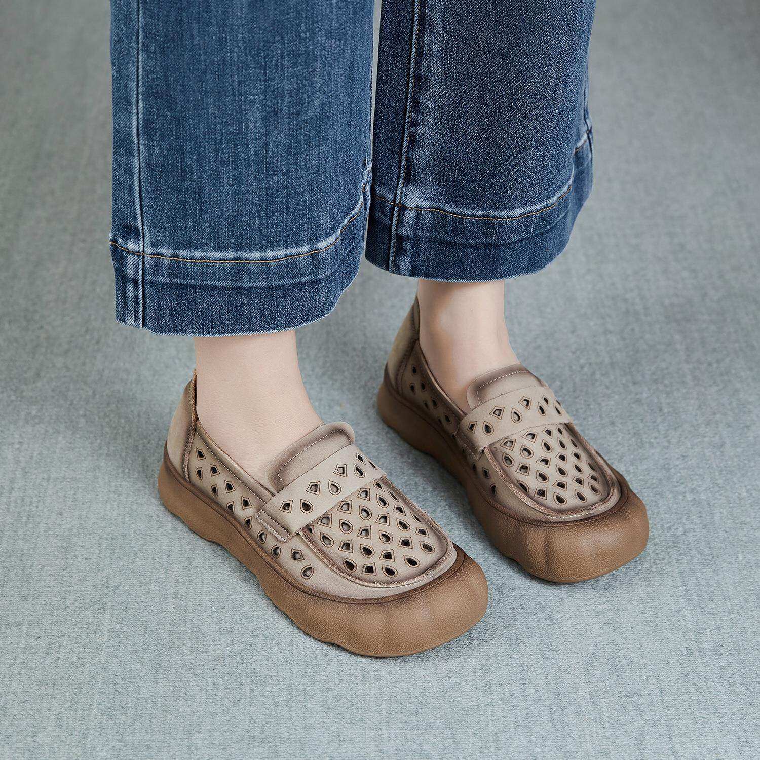 SHIPAILUO | Breathable Comfortable Slip-on Perforated Soft Sole Women's Shoes ราคา 8,240 บาท*ส่งฟรี