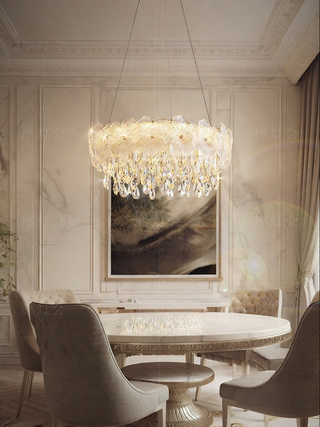 FANCY LAMP CLUB | Table French Cream Style Chandelier ราคา 5,750 บาท*ส่งฟรี