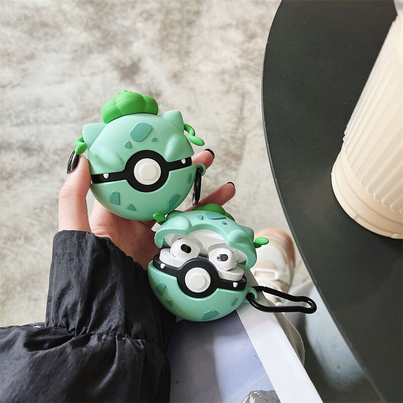 Pokemon Bulbasaur Apple หูฟังบลูทูธเหมาะสําหรับ Airpods 4 รุ่นการ์ตูนป้องกันกรณี 2/3 รุ่น Pro 2 ราคา 113 บาท*ส่งฟรี