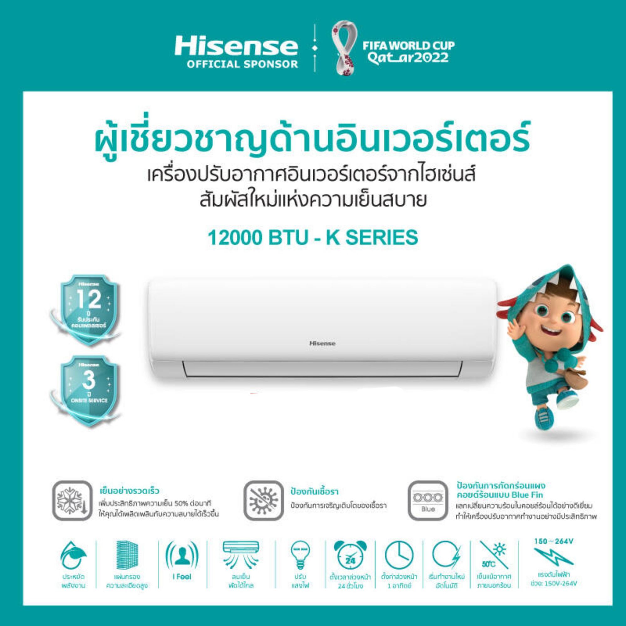 แอร์ผนัง Hisense 12000 Btu ระบบ Inverter รุ่น As 12tr4ryrcd01 Naritelectronic Thaipick 8196