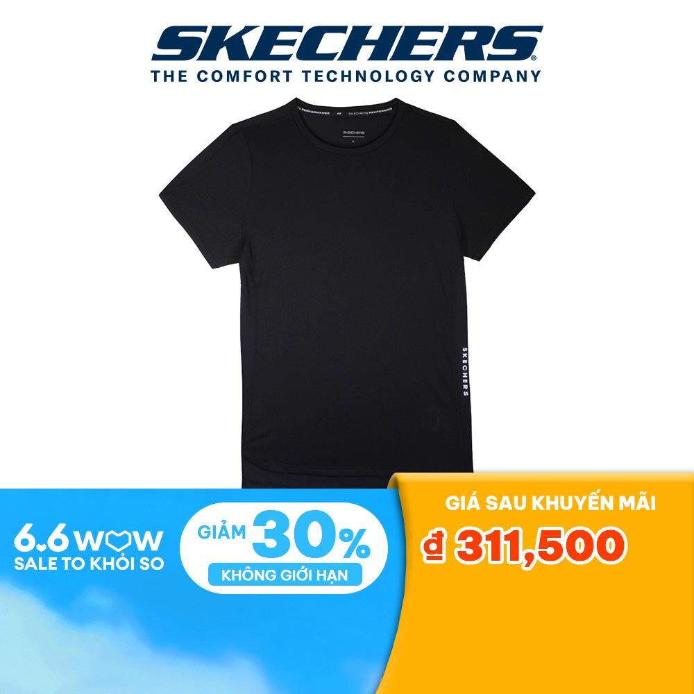 Skechers nữ áo thun tay ngắn tập gym, đi học, đi làm recharge collection performance - sp123w038-02l2