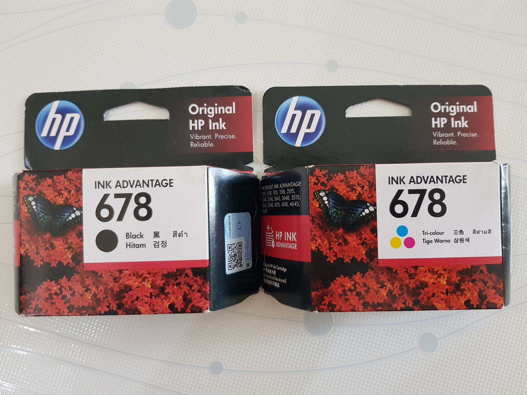 Hp 678 Black+Color, Double Pack (Genuine, Factory) ราคา 250 บาท*ส่งฟรี