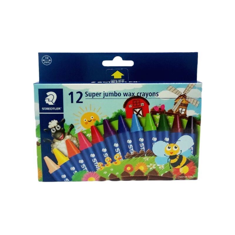 Staedtler สีเทียน Super Jumbo Wax Crayons 12 สีแท่งใหญ่ Lazada.co.th