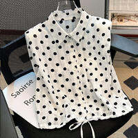 YEZATIIO | เสื้อแขนกุดลายจุดขาวแฟชั่นใหม่ฤดูร้อน