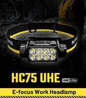 NITECORE HC75 UHE 3000 ลูเมน รองรับไฟหน้ากลางแจ้งการชาร์จโดยตรง USB-C