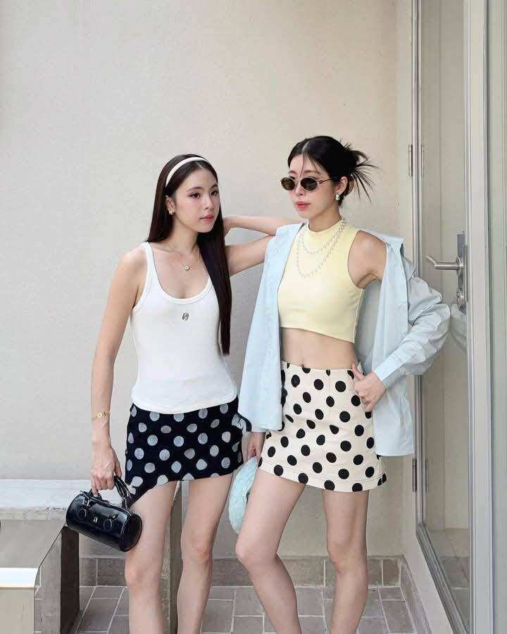 MELDA DOT WHITE MINI SKIRT ราคา 957 บาท*ส่งฟรี