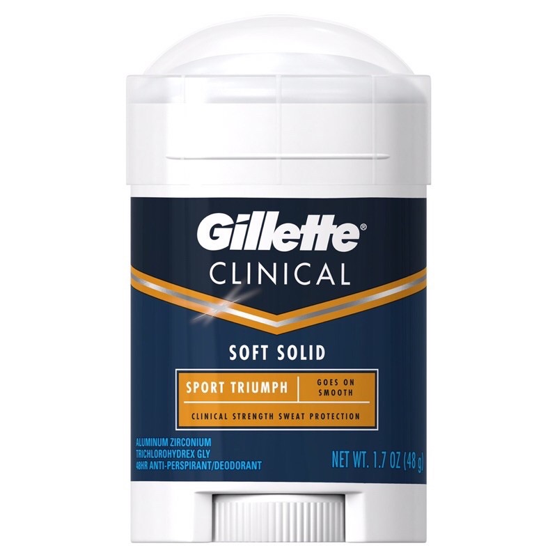 ซื้อที่ไหน Gillette Clinical Soft Solid Sport Triumph Antiperspirant and Deodorant, 1.7 oz(45g)