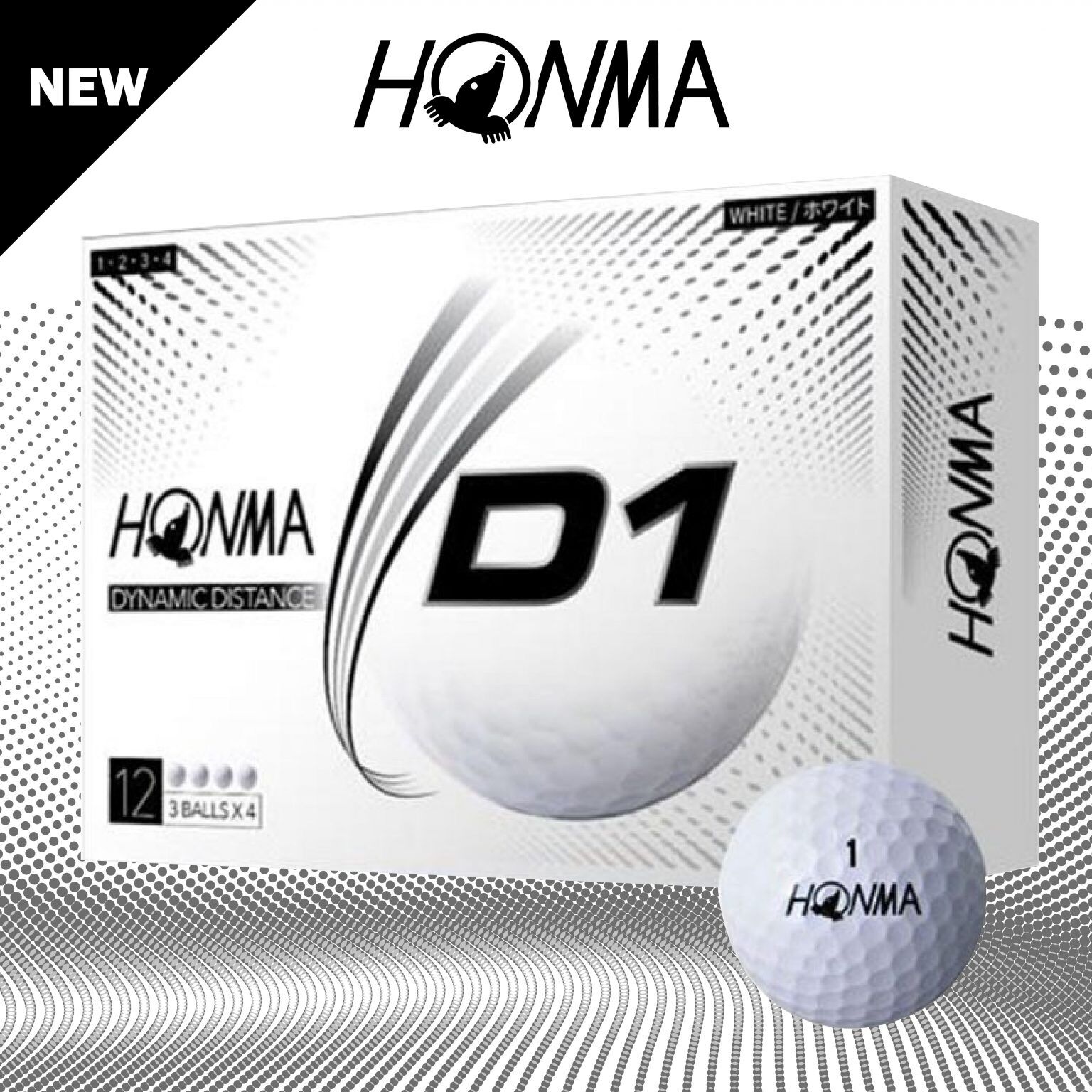 HONMA GOLF BALLS D1 2020 model ลูกกอล์ฟ สีขาว Lazada.co.th
