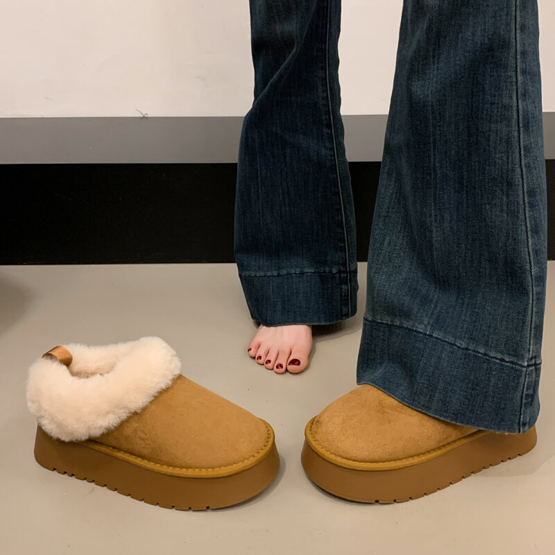 YOUMAIXUAN | Low Heel Warm Faux Fur Snow Boots Women's Insulated Winter Pregnant Friendly ราคา 3,529 บาท*ส่งฟรี