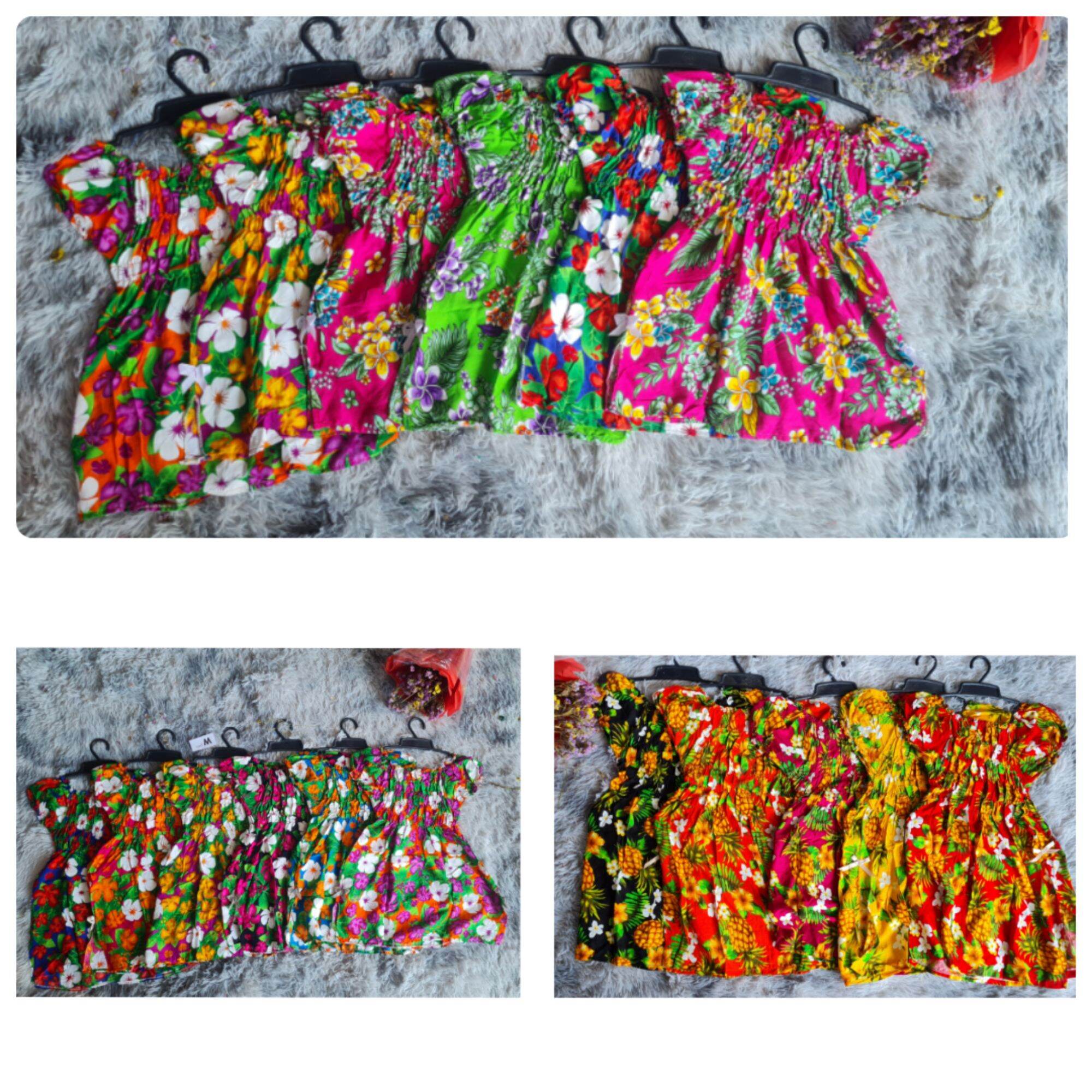 ชุดเด็กลายดอก ชุดสงกานต์เด็ก ผ้านิ่มใส่สบาย ราคา 74 บาท*ส่งฟรี