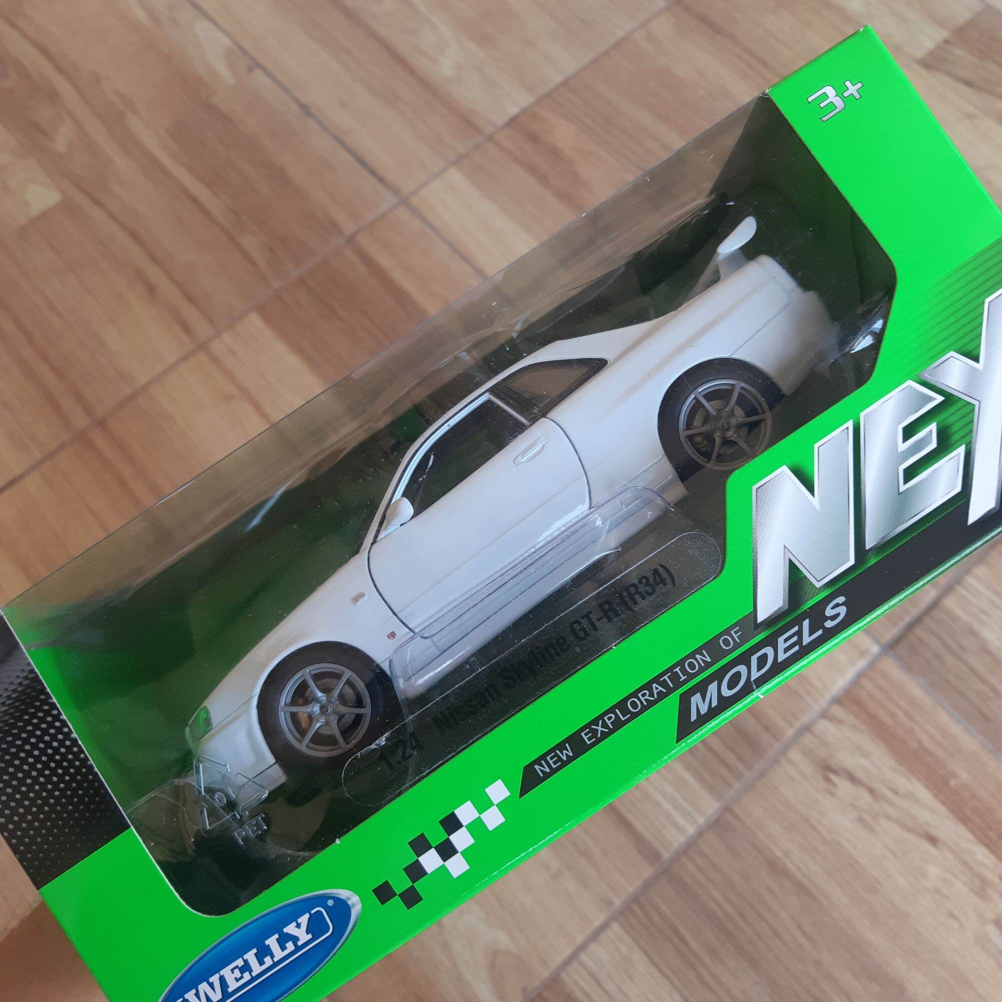 NISSAN SKYLINE GTR R34 สกายลายน์ จีทีอาร์ อาร์34 รถโมเดลเหล็ก (1:24 ...