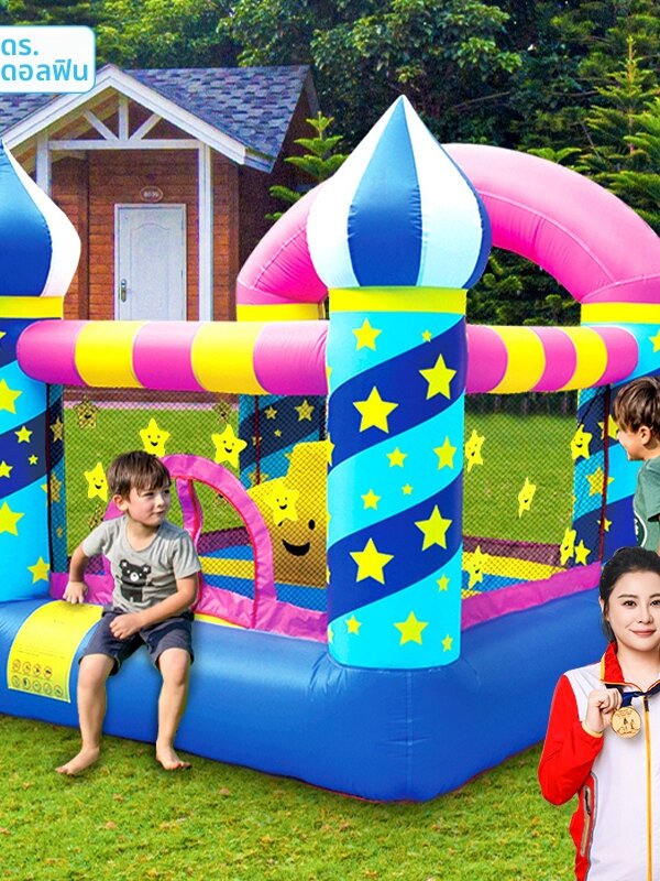 DOCTOR DOLPHIN | Indoor Kids Inflatable Bouncy Castle with Slide and Playhouse ราคา 6,714 บาท*ส่งฟรี