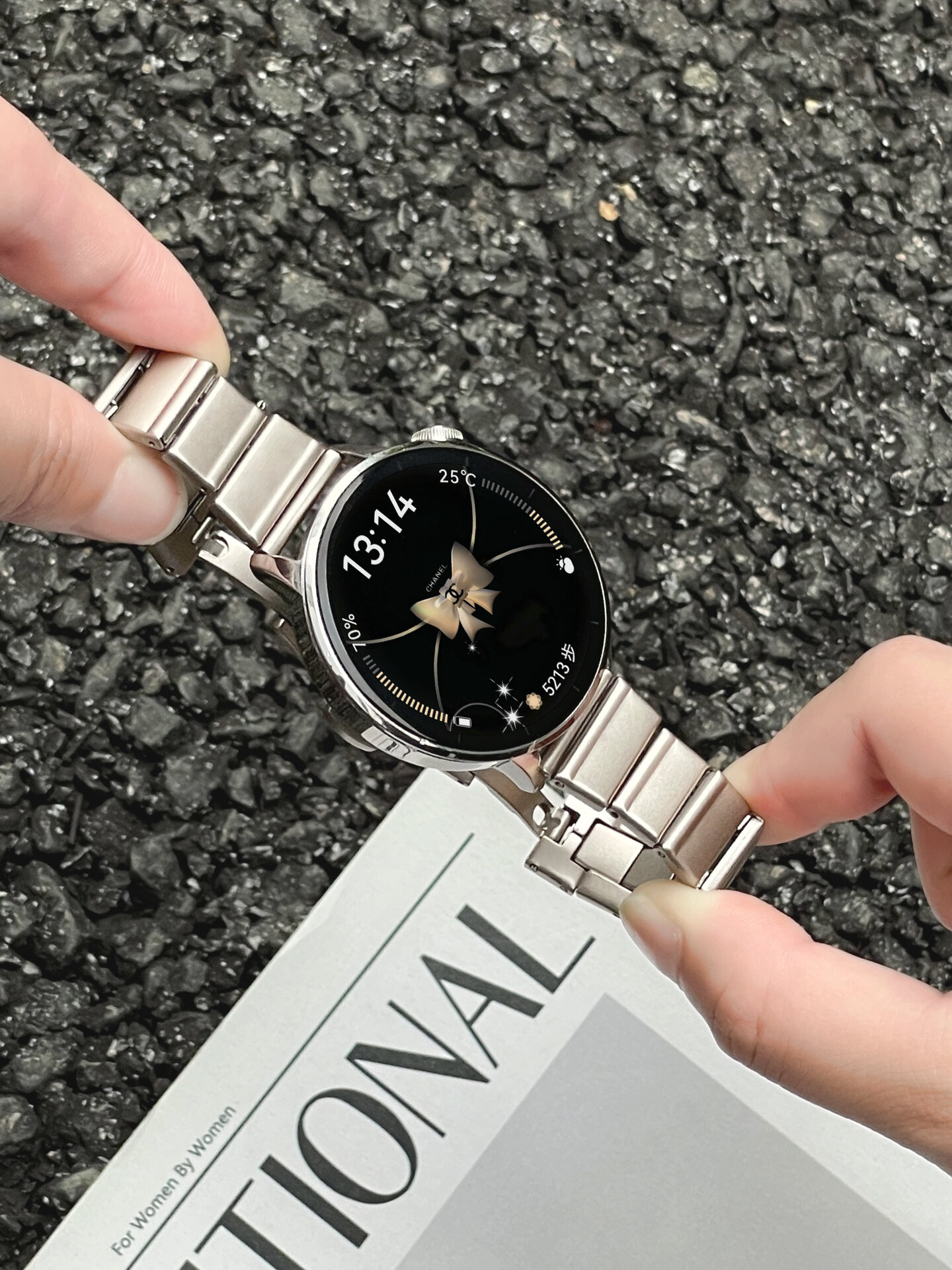 YUNDINGCHUANGXIANG | Ladies Steel Strap Smartwatch Band ราคา 398 บาท*ส่งฟรี