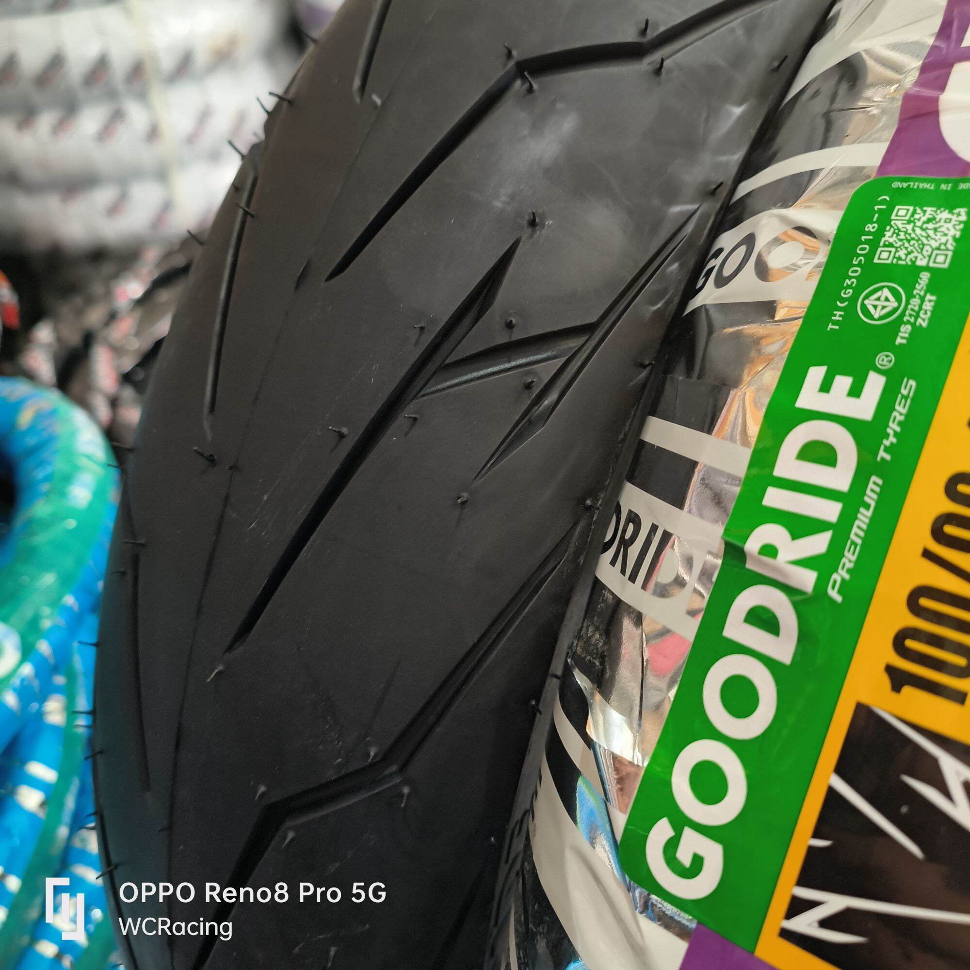 ⭕ยางนอก 100/90-14 TL (ไม่ใช้ยางใน) ลายสายฟ้า H993 ยี่ห้อ Goodride 🇹🇭ยาง ...