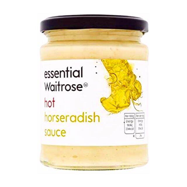 Hot Horseradish ( Essential Waitrose ) 285g. ฮอท เฮอเซอราดิส ซอส ExP 10