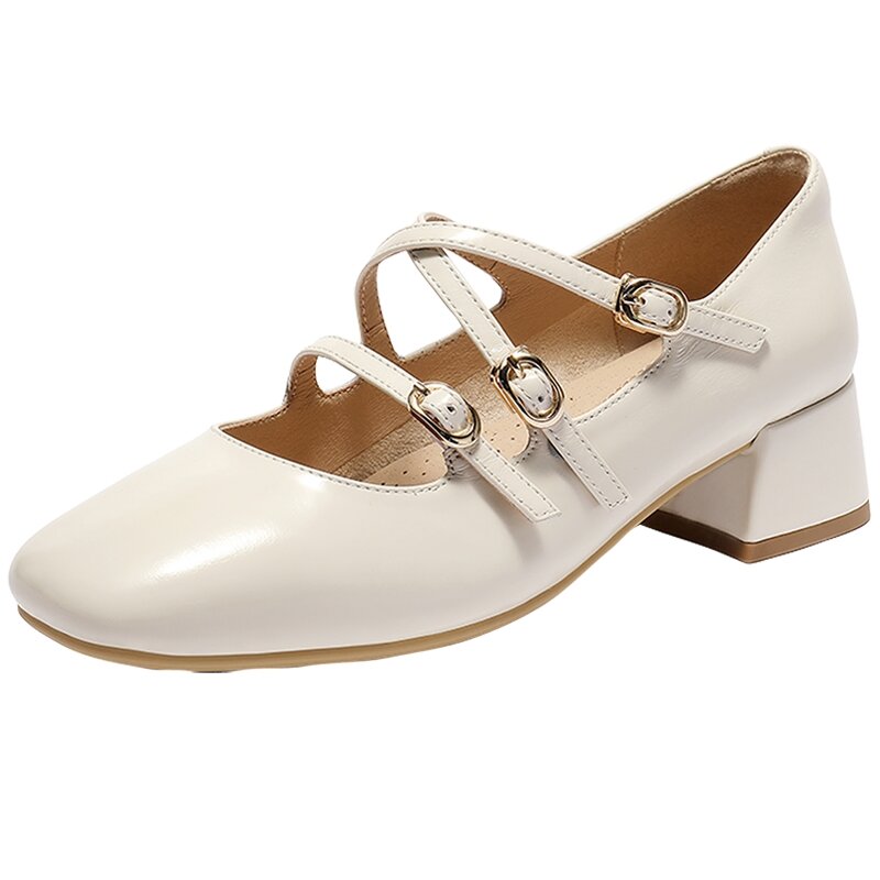 SENDA | Silver Leather Mary Jane Shoes ราคา 3,648 บาท*ส่งฟรี