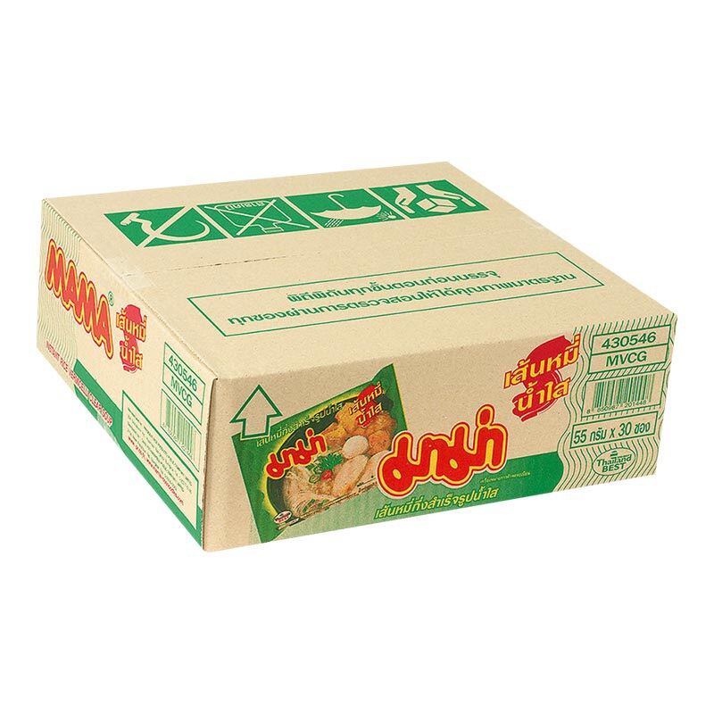 มาม่า เส้นหมี่กึ่งสำเร็จรูปน้ำใส ขนาด 55 กรัม x 30 ซอง ราคา 240 บาท*ส่งฟรี