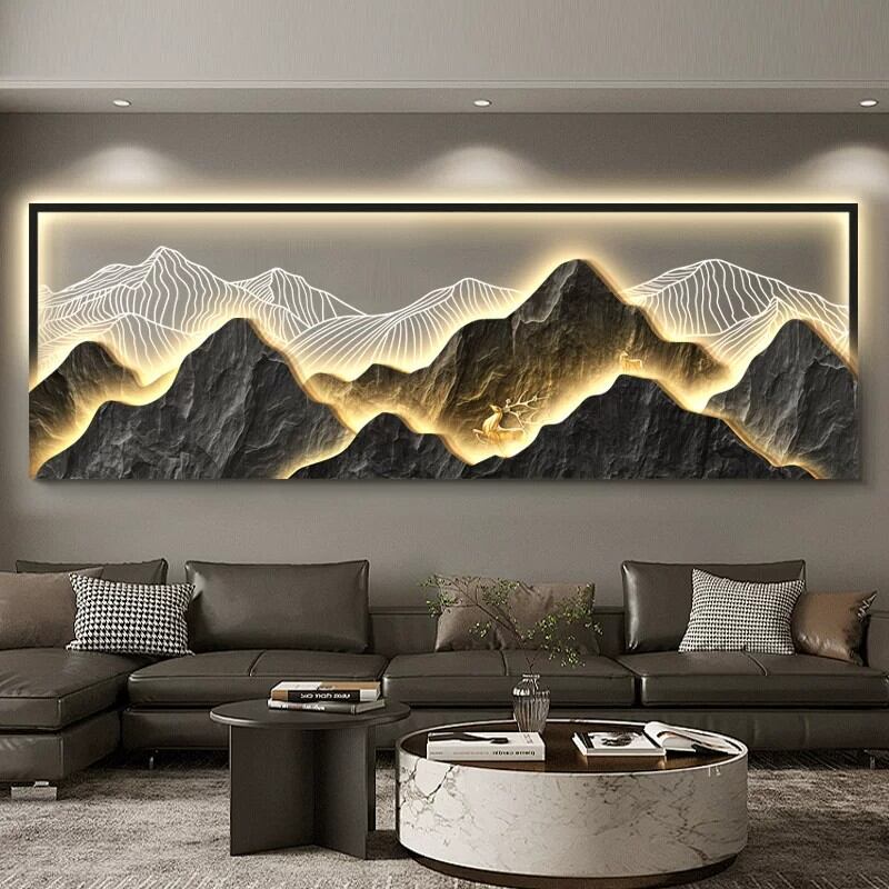 ieeliu | Luxurious Auspicious Backdrop Wall Art 3D Atmosphere Light Effect ราคา 6,504 บาท*ส่งฟรี