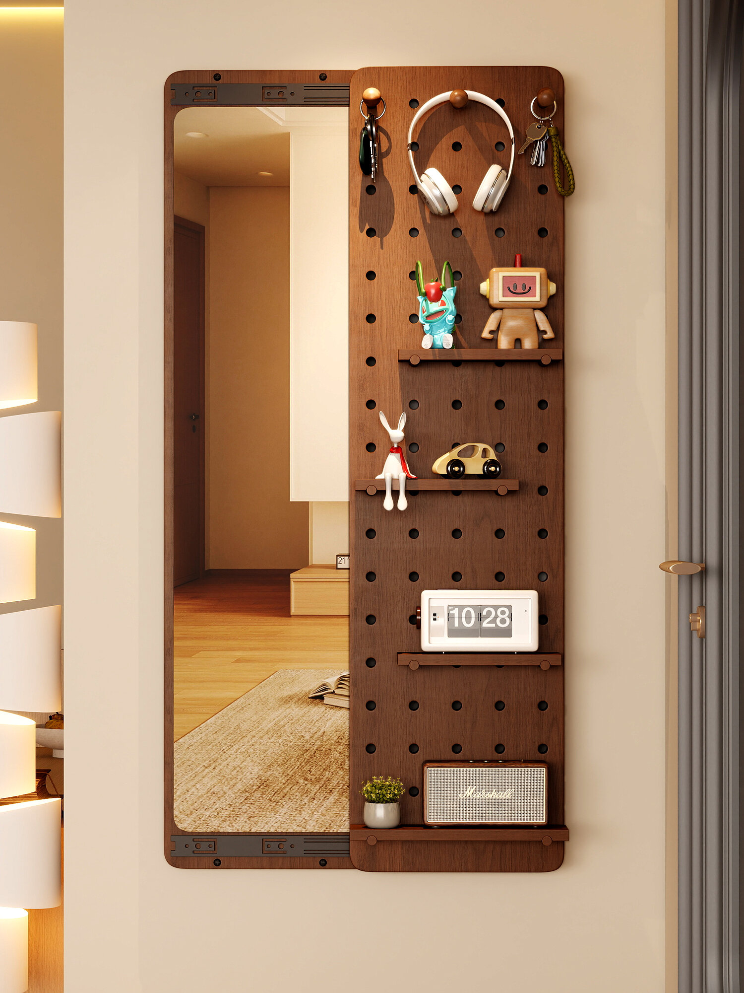 BEIQIVI | Sliding Invisible Holes Board Dressing Mirror Shelving Unit ราคา 6,399 บาท*ส่งฟรี