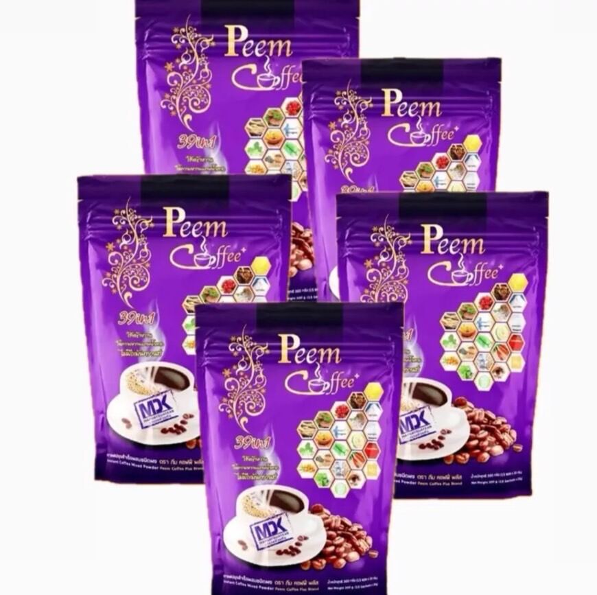 กาแฟภีมคอฟฟี่ Peem Coffee 39 in1 5ห่อ 75ซอง สินค้าล็อตใหม่ล่าสุด ราคา 1,050 บาท*ส่งฟรี