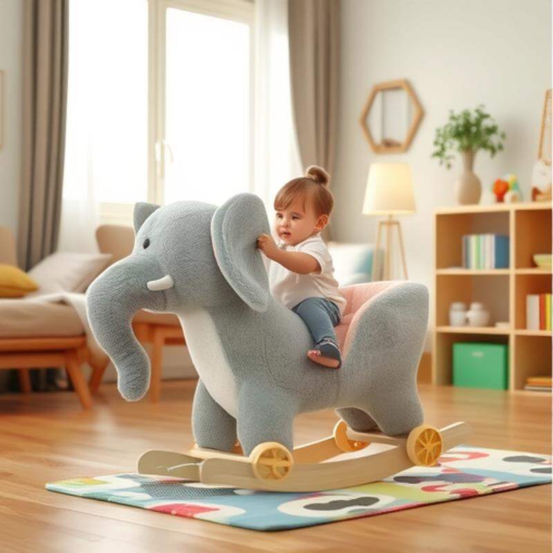 ZHUOLESHI | 2-in-1 Rocking Horse Ride-On Toddler Toy ราคา 2,539 บาท*ส่งฟรี