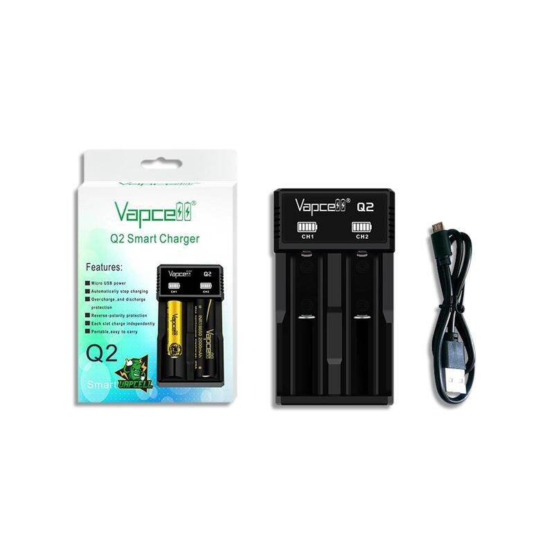 เครื่องชาร์จเปล่า Vapcell Q2 ชาร์จได้ 2 ช่อง เฉพาะ 3.7V ของแท้ เช็คโค๊ดได้