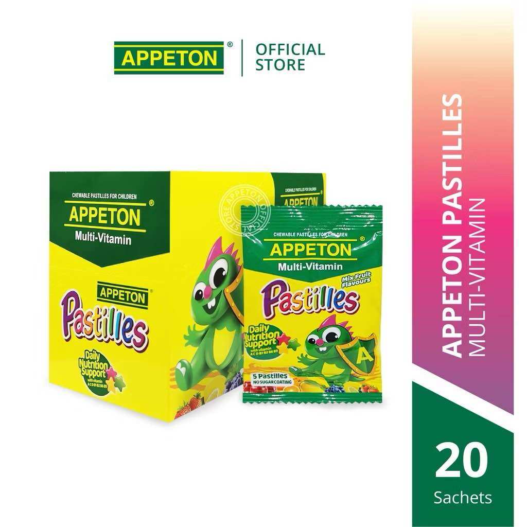 APPETON Kids Multi-Vitamin Pastilles for Children Daily Nutrition Support (1Box - 20s x 5)