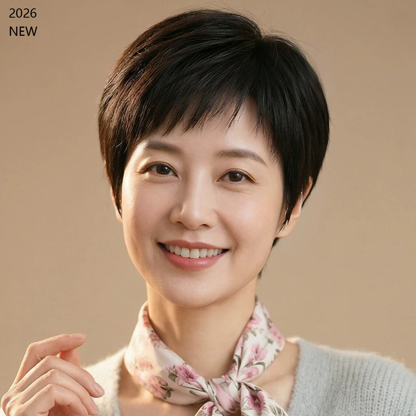 WeiWei | Senior Short Full Human Hair Wig Daily Wear Light Thin Full Cap ราคา 5,338 บาท*ส่งฟรี