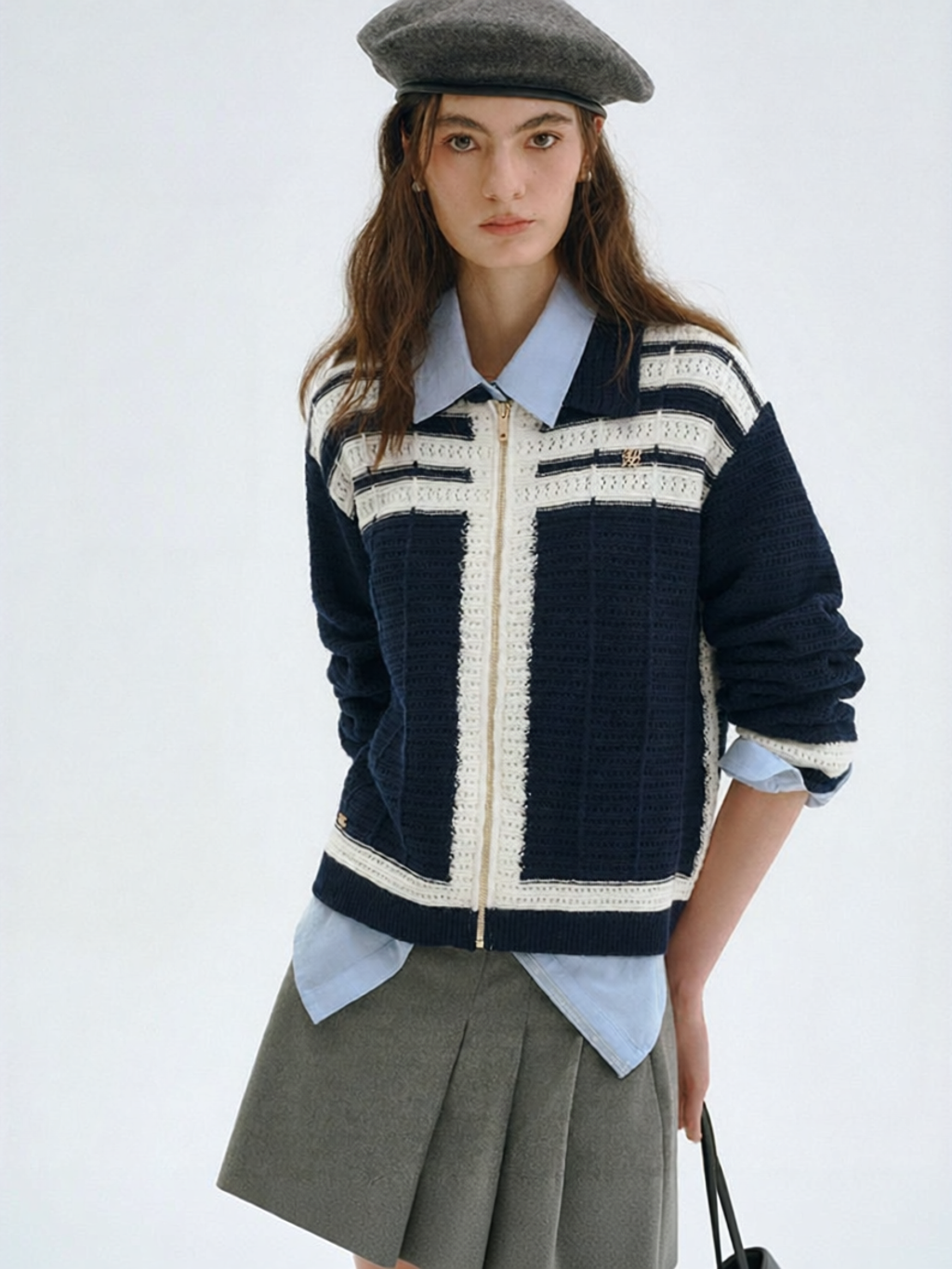 TEENIE WEENIE | Vintage Stylish Chess Pattern Sweater Cardigan ราคา 6,054 บาท*ส่งฟรี