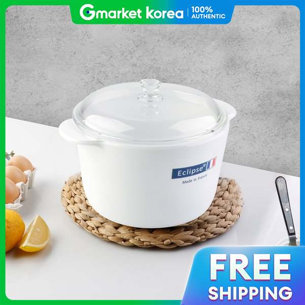 Eclipse | White Heat-Resistant Glass Double-Handled Pot 3L ราคา 1,574 บาท*ส่งฟรี