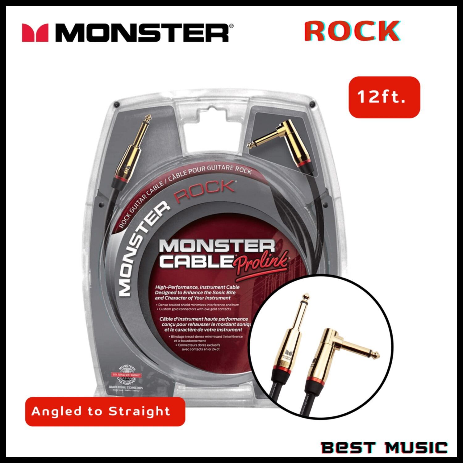 Monster うすし Rock Instrument Cable 12FT/3.6M