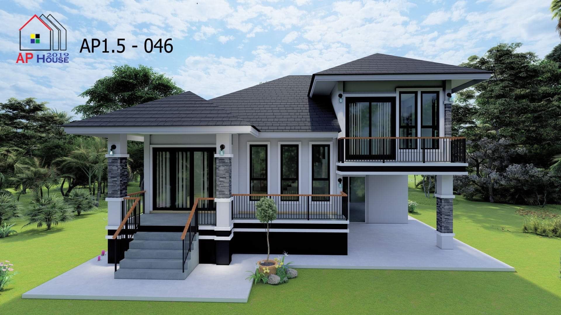 แบบบ้านสำเร็จชั้นครึ่ง 4 ห้องนอน | Lazada.co.th