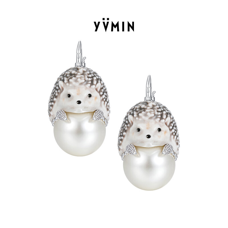 YVMIN|Porcelain Hedgehog Pearl Earrings ราคา 10,576 บาท*ส่งฟรี