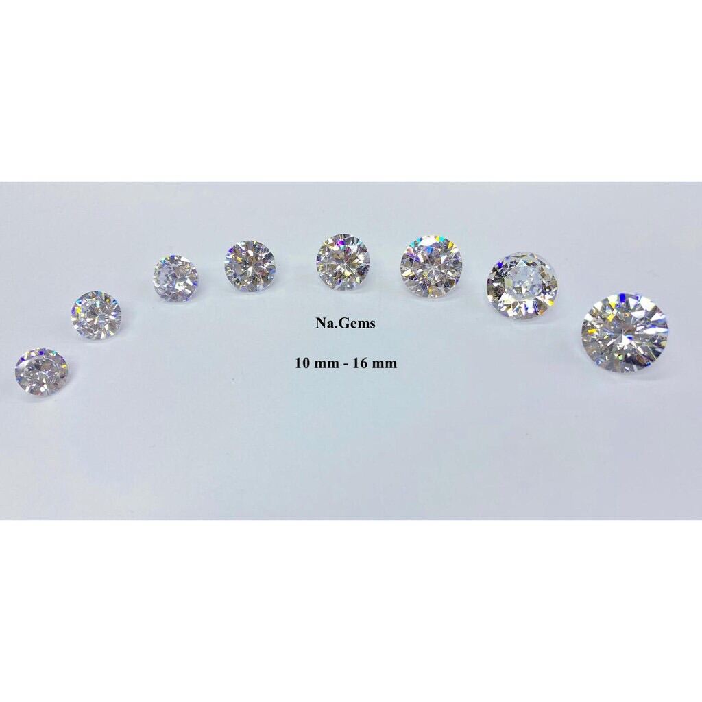 CZ เพชรรัสเซีย 4A!!! สีขาว (10mm-16mm). Cubic Zirconia (CZ) 4A White (10mm-16mm)