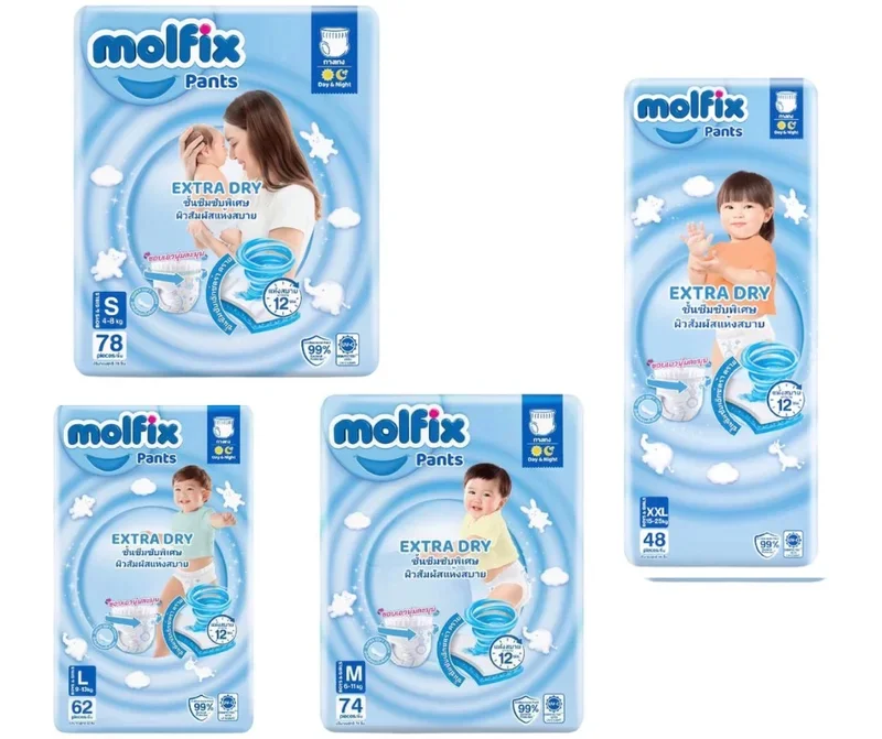 ราคาและรีวิวMolfix ผ้าอ้อมกางเกงห่อใหญ่