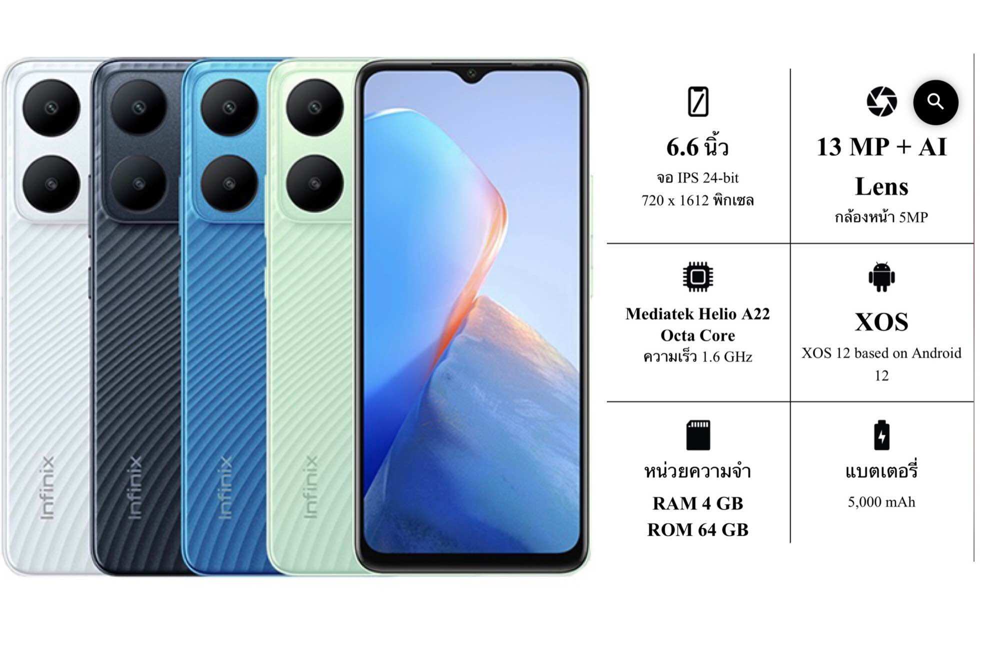 infinix smart7 แรม7รอม64 ราคา 2,899 บาท*ส่งฟรี