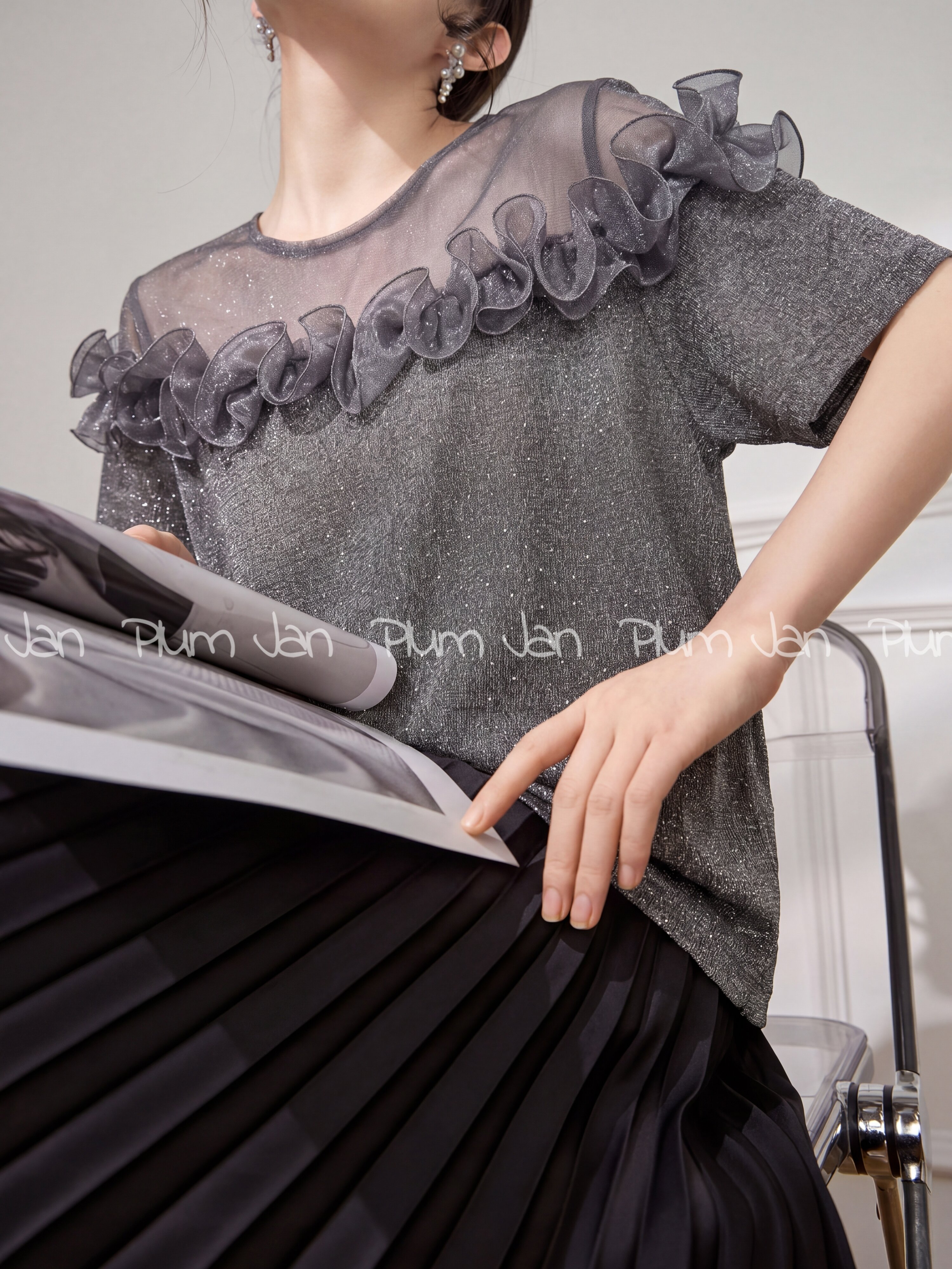 Fashionable Splicing Mesh Lace Loose T-shirt ราคา  6,447,755 บาท*ส่งฟรี