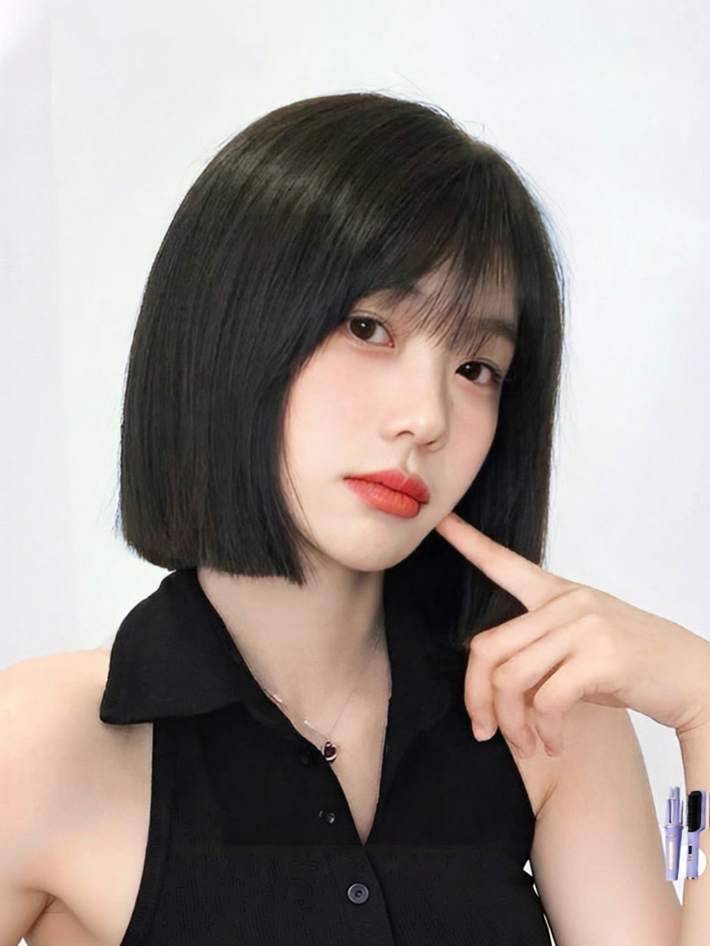 MENGSIQIAN | Face Slimming Natural Hair Bob Wig ราคา 12,081 บาท*ส่งฟรี