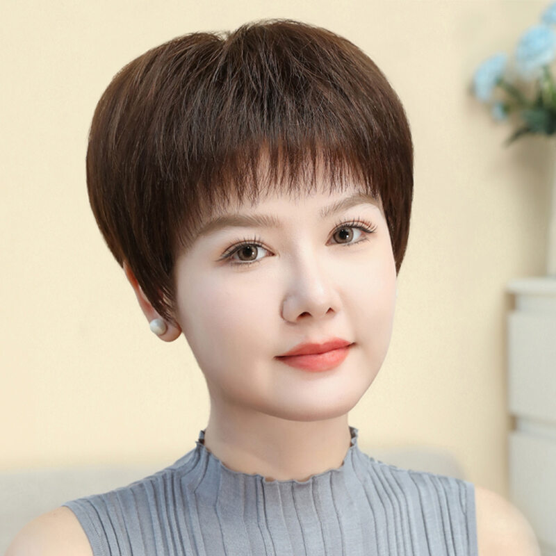 BAIMEI SILK | Lightweight Breathable Full Wig Short Straight Hair for Mom and Senior Women ราคา 3,746 บาท*ส่งฟรี