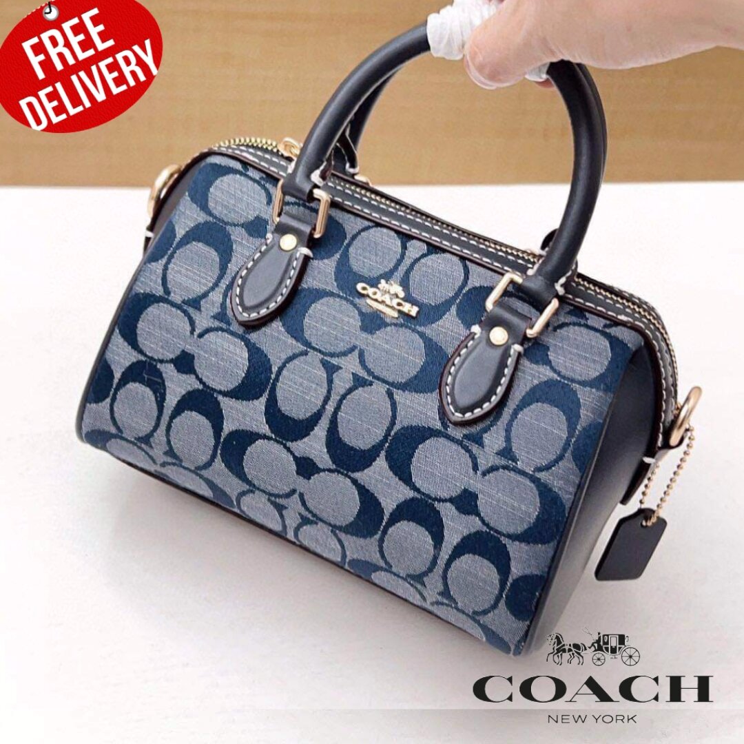 Coach CH370 Mini Rowan Crossbody In Signature Chambray IN Gold/Denim Multi  