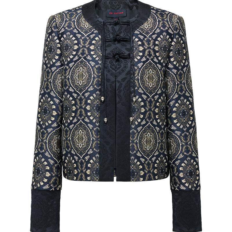 EP YAYING | Celebrity Style Mandarin Collar Embroidery Formal Coat ราคา 18,274 บาท*ส่งฟรี