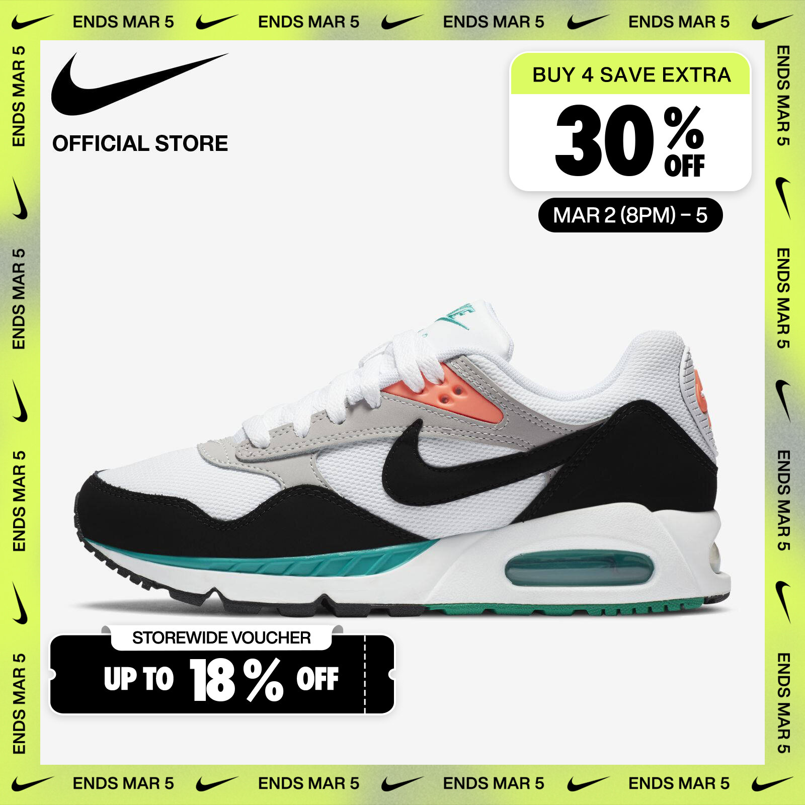 Nike Women's Air Max Correlate Shoes - White ไนกี้ รองเท้าผู้หญิง Air Max Correlate - สีขาว [511417-136] ราคา 3,700 บาท*ส่งฟรี