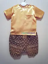 ภาพขนาดย่อของสินค้าชุดไทยเด็กชาย ใส่ไปเรียน ชุดพี่หมื่น สีทอง PhaThaiLiteCool