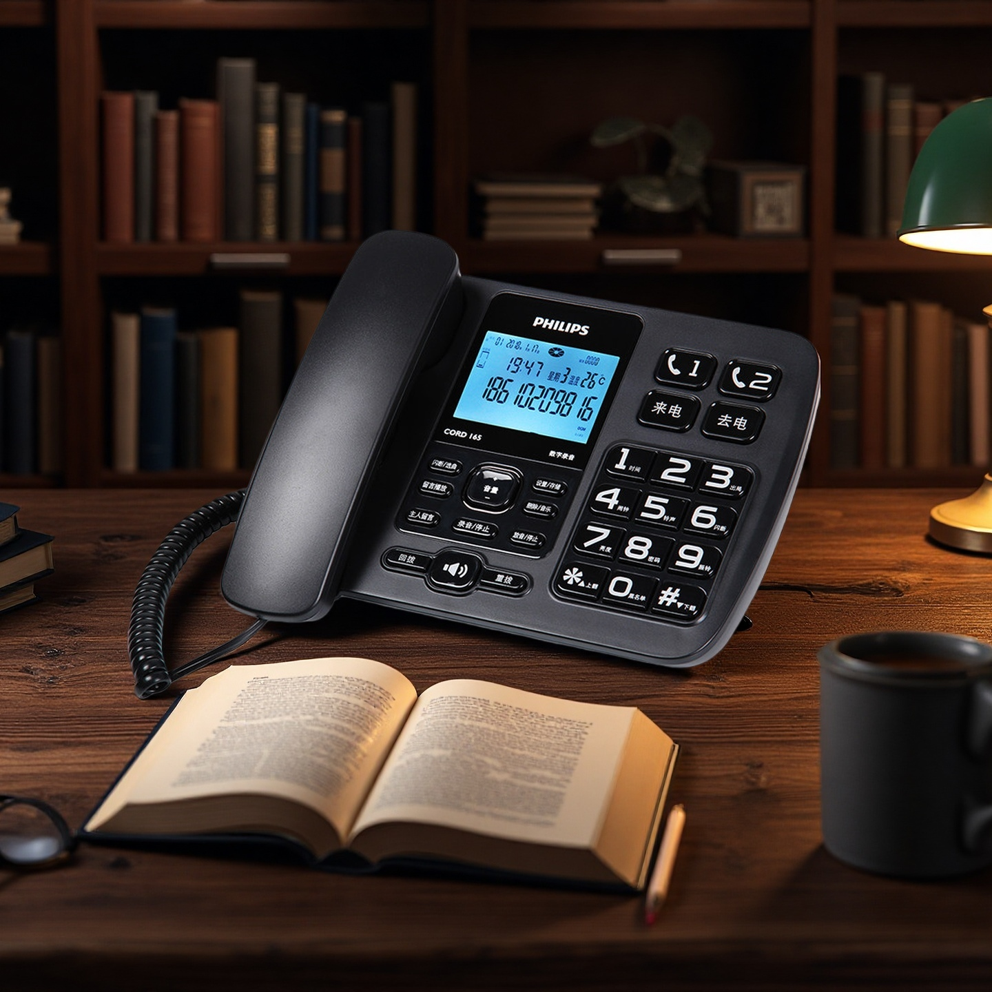 Philips | Automatic Recording Home Business Phone Call Display ราคา 833 บาท*ส่งฟรี