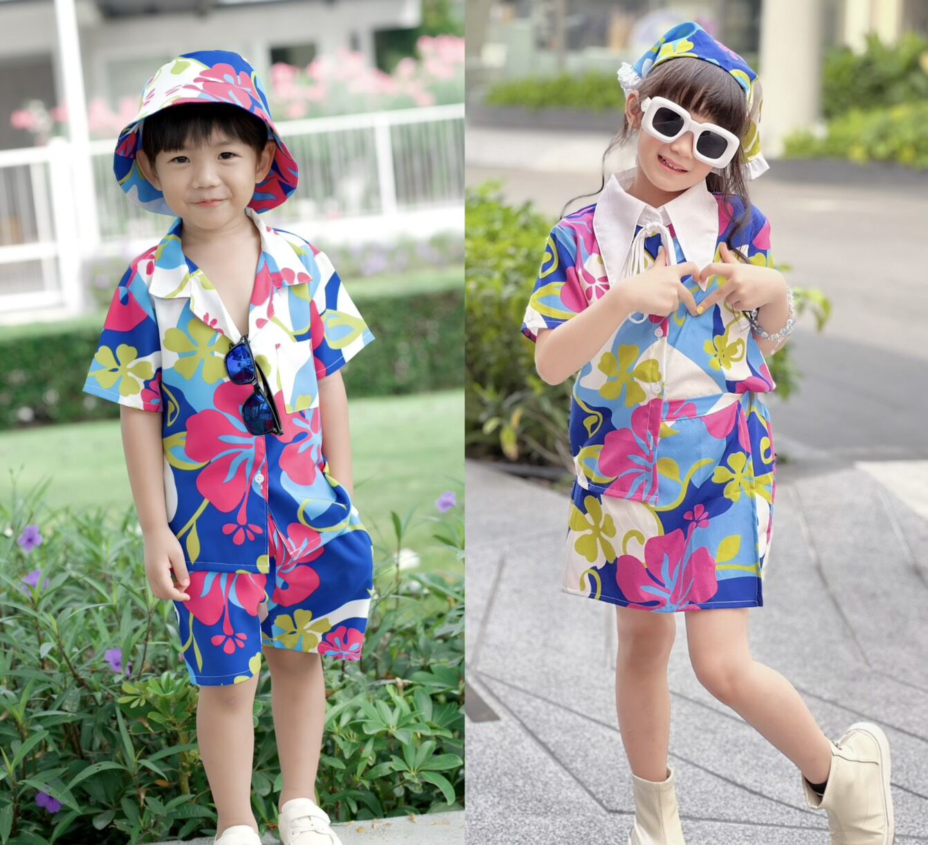 เสื้อลายดอก เด็กผู้ชาย เด็กผู้หญิง ใส่วันสงกรานต์ ราคา 299 บาท*ส่งฟรี