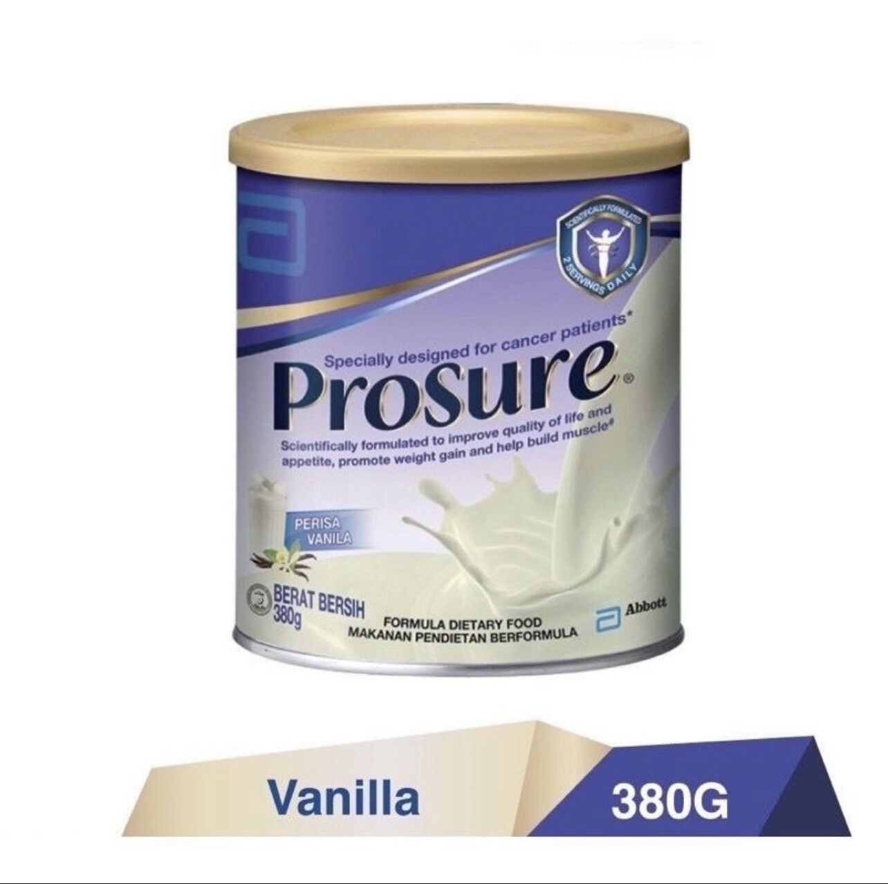 Prosure โปรชัวร์ กลิ่นวานิลลาชนิดผง 380g สำหรับผู้ป่วยมะเร็ง ราคา 560 บาท*ส่งฟรี
