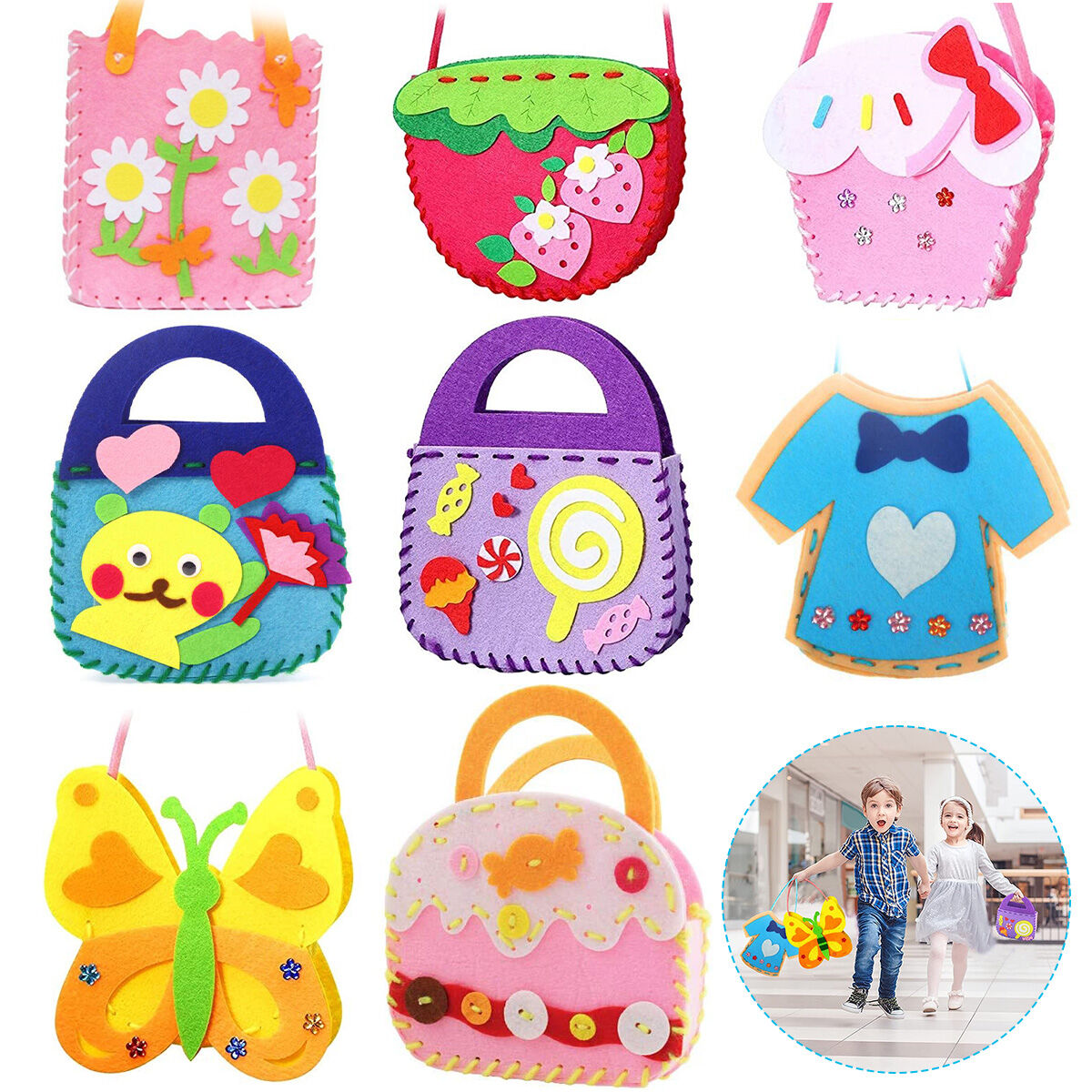เด็กชุดเย็บผ้า Woodland สัตว์หัตถกรรมชุด DIY เย็บ Felt ตุ๊กตาสัตว์สําหรับเด็กเริ่มต้นการศึกษาเย็บชุดสาวศิลปะของเล่น