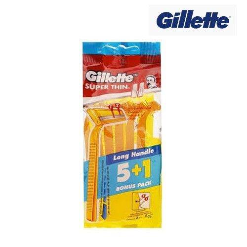 Gillette ยิลเลตต์ มีดโกนหนวด ด้ามเหลือง ใบมีดคู่ สุดคุ้ม โบนัสแพ็ค 5+1