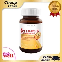 ภาพขนาดย่อของภาพหน้าปกสินค้าVistra B complex plus ginseng (30เม็ด) วิสทร้า วิตามินบี รวม ผสมโสม จากร้าน B-FIT & WELL บน Lazada