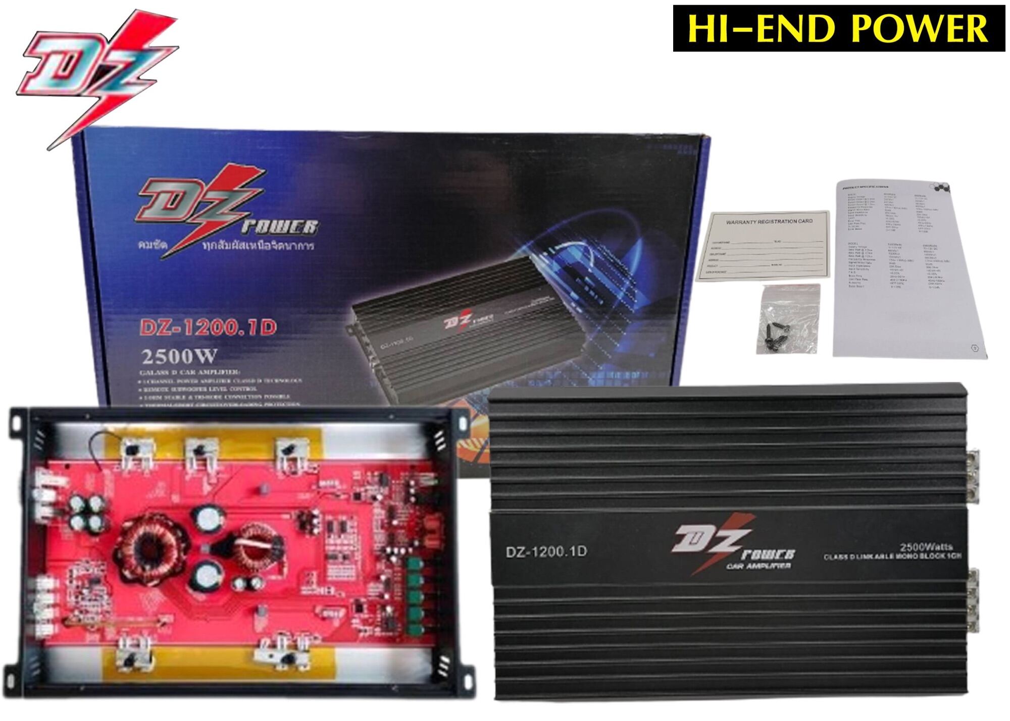 🔥 ขายเพาเวอร์แอมป์ POWER AMP Class D DZรุ่น DZ1200.1D 2500Watt max ของ